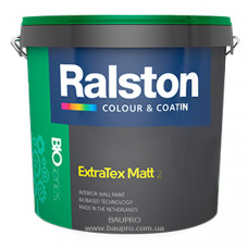 Краска RALSTON Extra Tex Matt 2 BTR для внутренних работ, 9 л