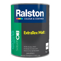 Краска RALSTON Extra Tex Matt 2 W/BW для внутренних работ, 1 л