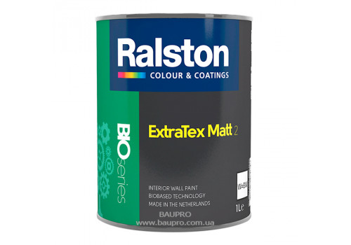 Краска RALSTON Extra Tex Matt 2 W/BW для внутренних работ, 1 л