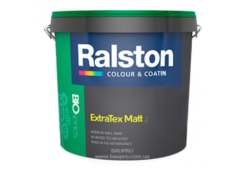 Краска RALSTON Extra Tex Matt 2 W/BW для внутренних работ, 5 л