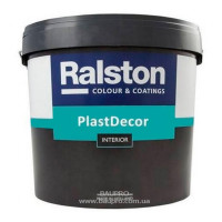 Фарба RALSTON Plast Decor BW для внутрішніх та зовнішніх робіт (ударостійка та зносостійка), 10 л 