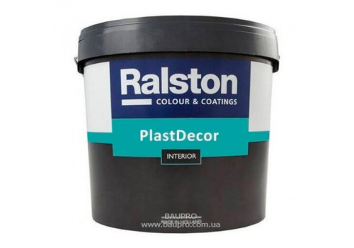 Краска RALSTON Plast Decor BW для внутренних и наружных работ (ударопрочная и износостойкая), 10 л