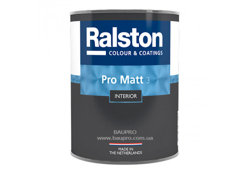 Краска RALSTON Pro Matt 3 BTR матовая для стен и потолков, для внутренних работ, 0,9 л