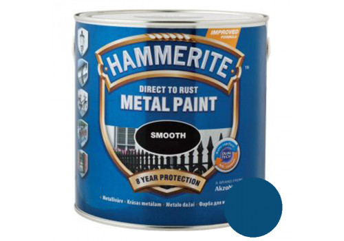 Краска HAMMERITE для металла  гладкая (синяя), 2,5 л