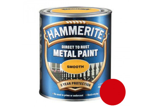 Краска HAMMERITE для металла гладкая, Smooth (красная), 0,75 л