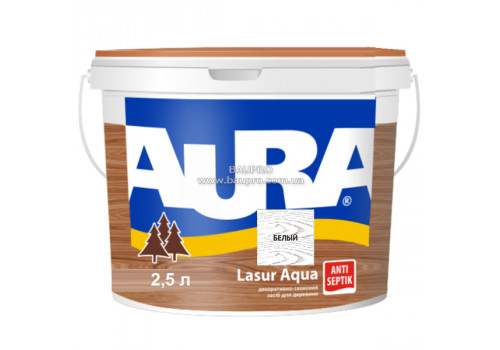 Деревозахисний засіб AURA Lasur Aqua (білий), 2,5 л