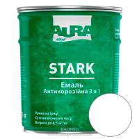 Грунт-эмаль AURA Stark 3 в 1, антикоррозионная (белая №12), 2 кг